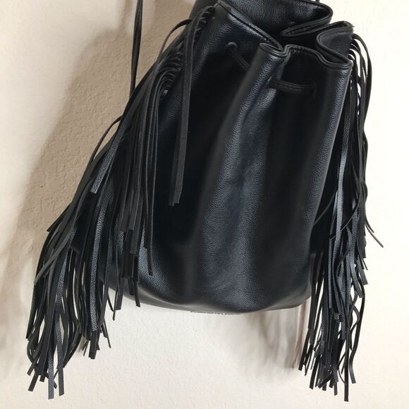 Victoria’s secret fringe black bucket backpack - Picture 3 of 10